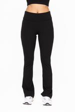 Foldover Ribbed Flare Lounge Pant