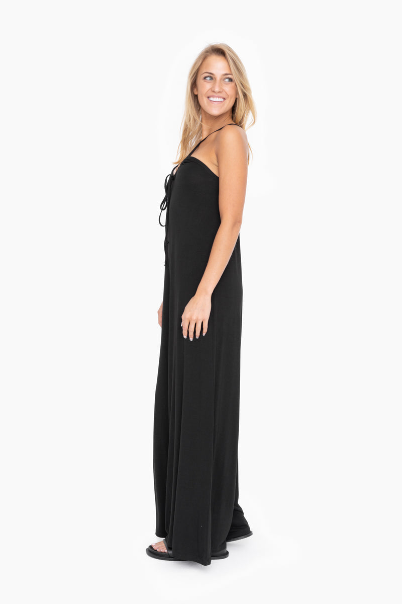 Cross Front Wide Leg Jumpsuit