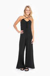 Cross Front Wide Leg Jumpsuit