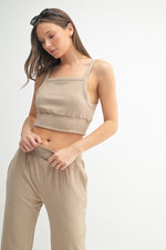 Soft Ribbed Smocked Cami Top