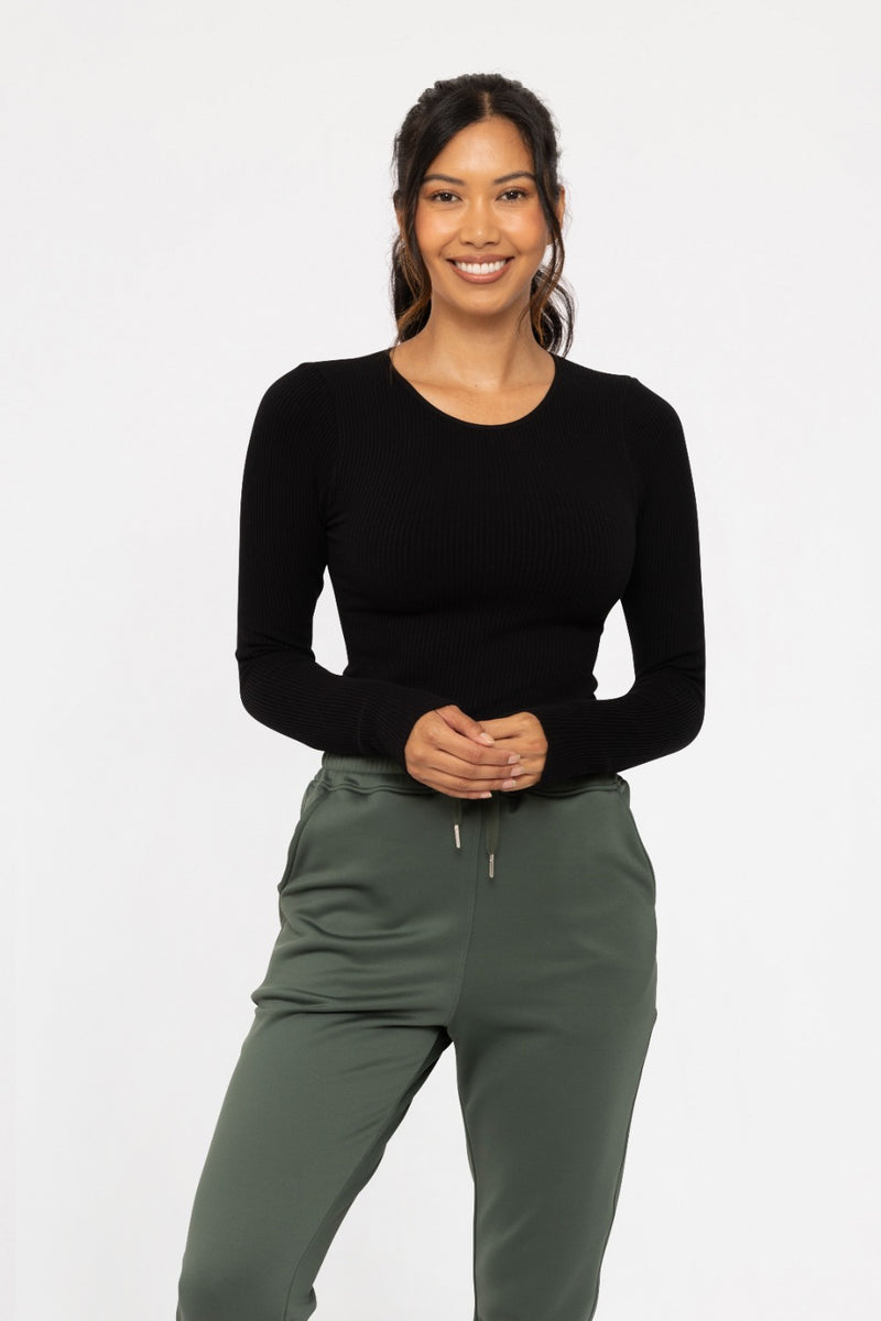 Seamless Ribbed Long Sleeve Top