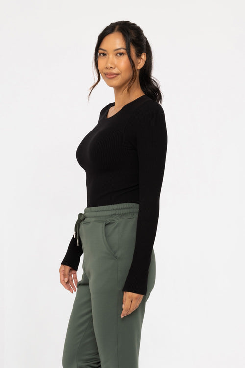 Seamless Ribbed Long Sleeve Top