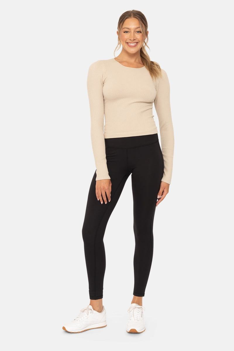 Seamless Ribbed Long Sleeve Top