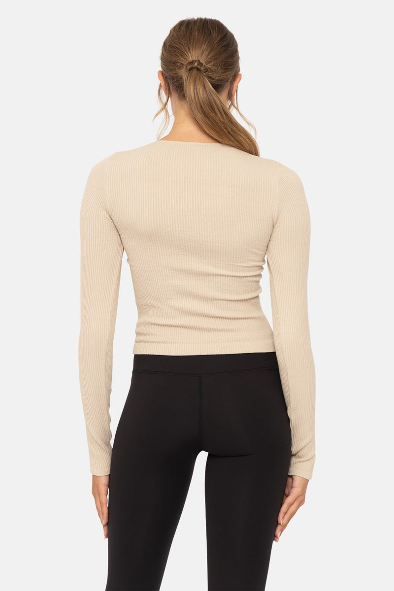 Seamless Ribbed Long Sleeve Top