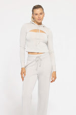 Corsetedge Statement Hoodie - Pale Grey