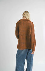 Lola Plaid Sweater Jacket - Brown