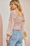Woven Long Sleeve Chic Top