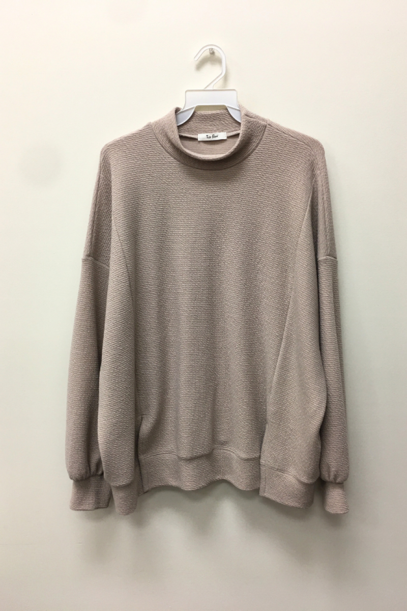 Cloudy Knit Mock Neck Top