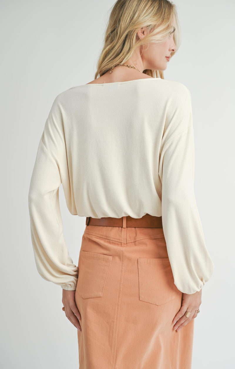 Ronan Elastic Hem Knit Top