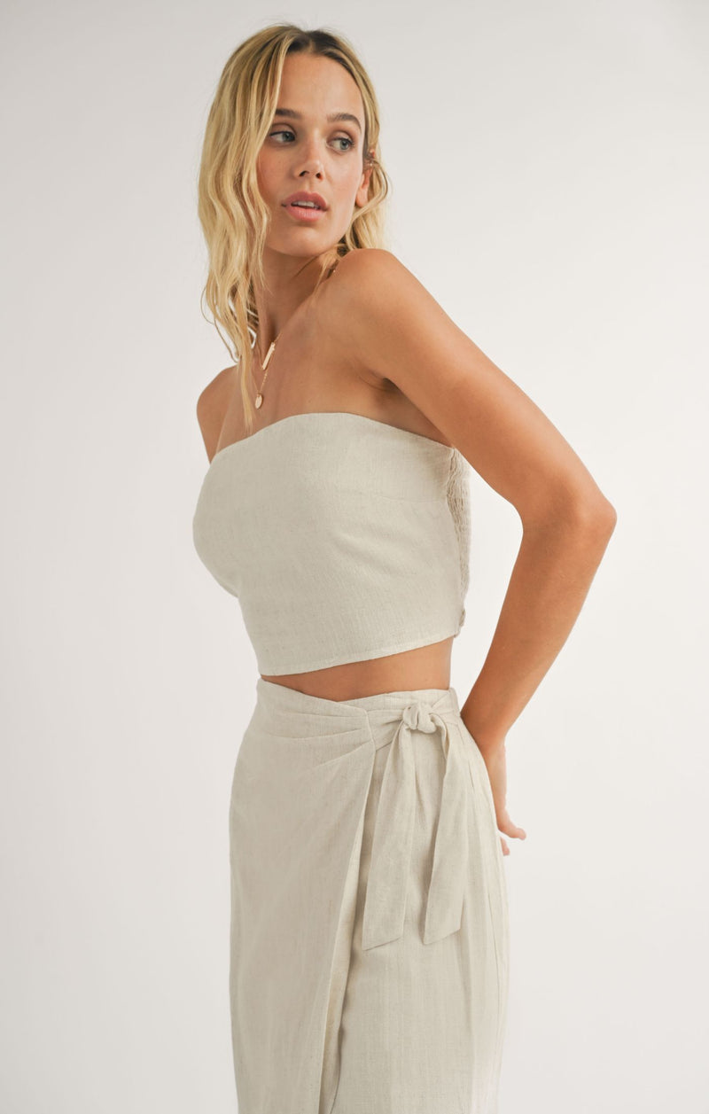 Sugarloaf Smocked Tube Top - Oatmeal