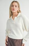 Scarlet Collared Sweater -Ivory