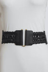 Leather Look Braid Elastic Belt