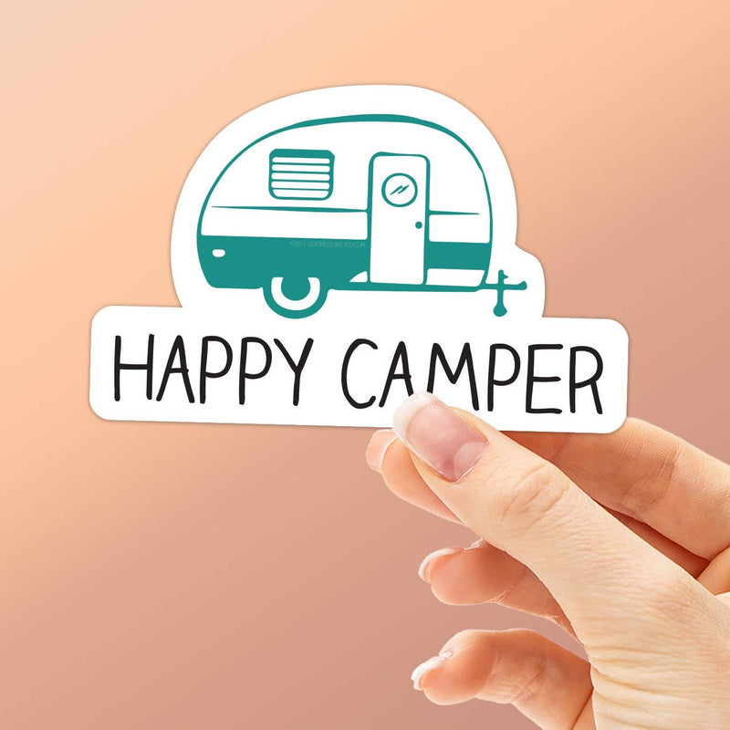 Happy Camper Sticker, Cute RV Bumper Stickers