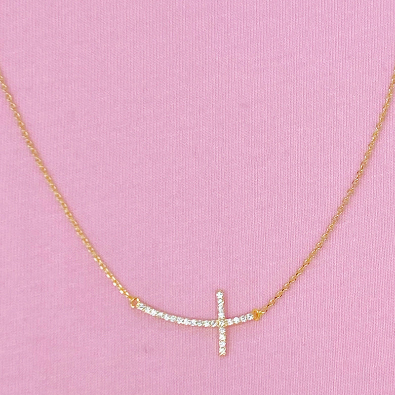 Shiny Side Cross Necklace