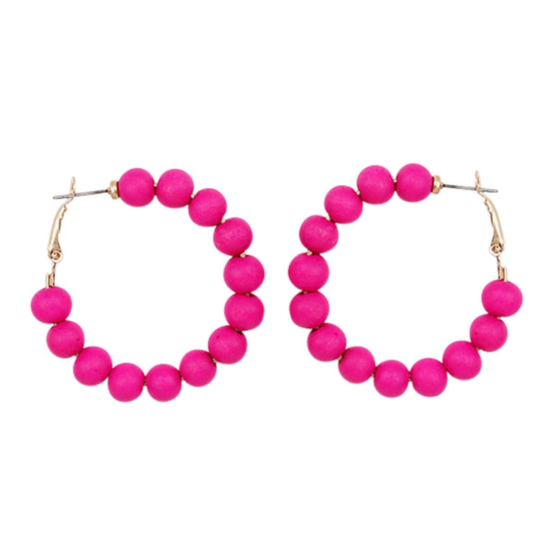 Hot Pink Skylar Hoop Earrings