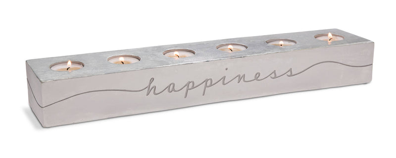 Happiness & Simplicity -Cement Candle Holder